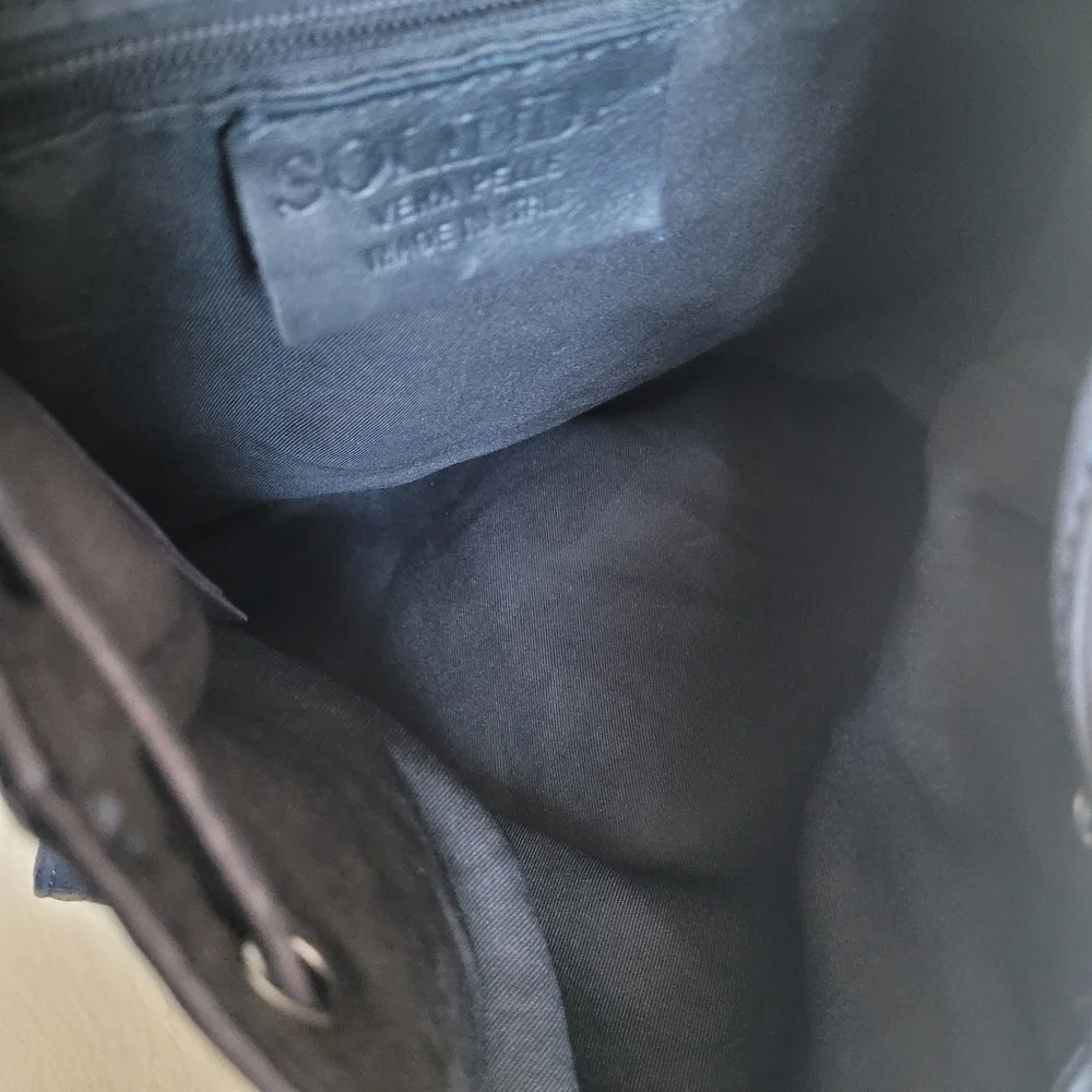 Authentic Soft Italian Leather Drawstring Backpack - Picture 6 of 15